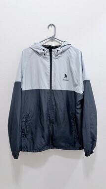 Disney Parks Disneyland Mickey Mouse Hooded Gray Windbreaker Jacket Large